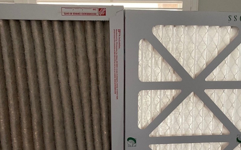 clean and dirty air filters