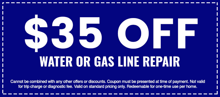 Discounts on Water or Gas Line Repair