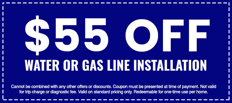 Discounts on Water or Gas Line Installation