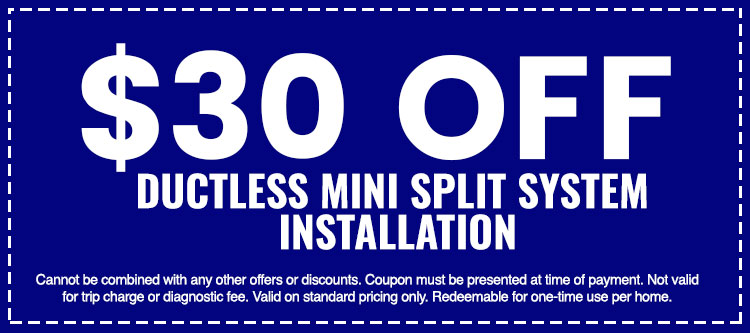 Discounts on Ductless Mini Split System Installation